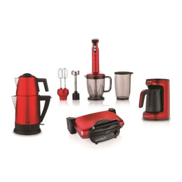 Schafer Kea Elektro Mega Ev Aletleri 4 Lü Set Kırmızı