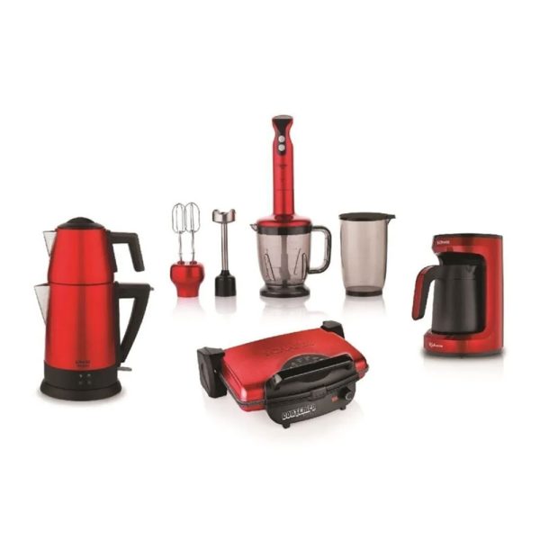 Schafer Kea Elektro Mega Ev Aletleri 4 Lü Set Kırmızı