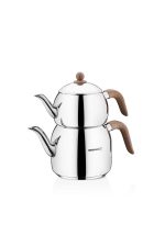 Korkmaz A196 Retro Ahşap Çaydanlık Takımı