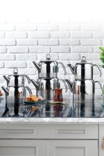 Schafer Ada Metal Çaydanlık Takımı 4 Parça Inox (Orta) - Görsel 2