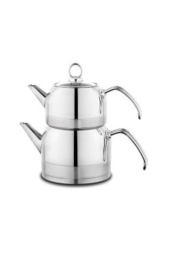 Schafer Ada Metal Çaydanlık Takımı 4 Parça Inox (Orta)