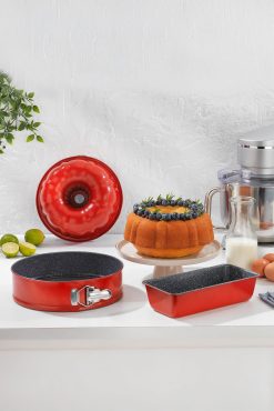 Schafer Ariana 3 Parça Kırmızı Kek Kalıbı Seti