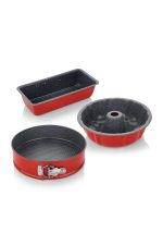 Schafer Ariana 3 Parça Kırmızı Kek Kalıbı Seti - Görsel 3