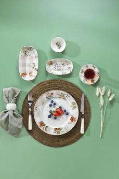 Schafer Sprıng 32 Parça Bej Ekose Kahvaltı Takımı