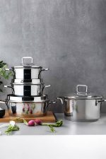 Schafer Stahl 8 Parça Inox Çelik Tencere Seti