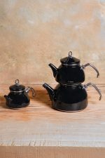 Neva Siyah Emaye 3 Katlı Çaydanlık Takımı - Görsel 3