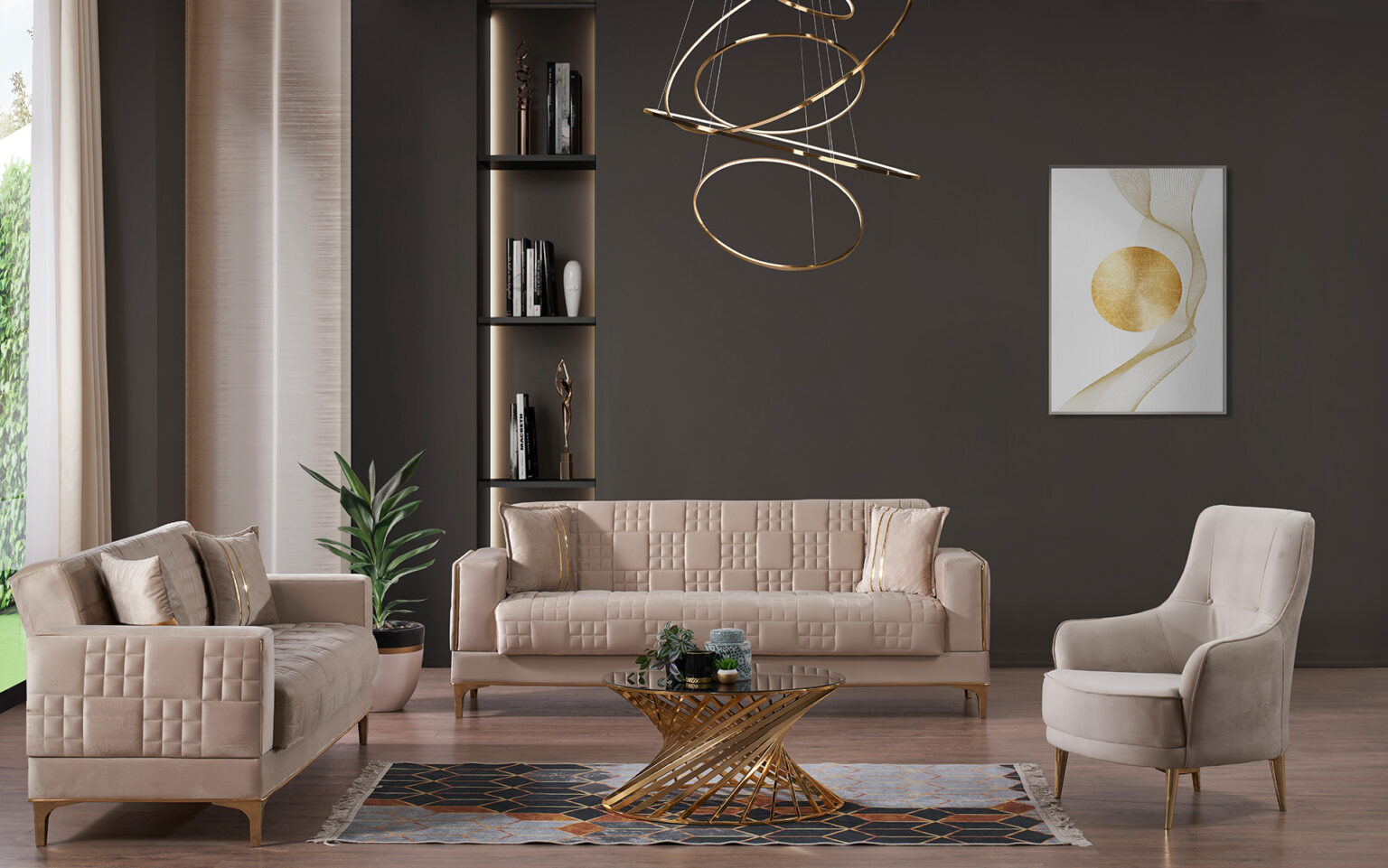 Zümrüt  Koltuk Takımı 3+3+1+1 - Görsel 1