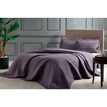 Taç Glory Çift Kişilik Yatak Örtüsü Mürdüm