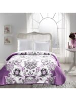 Taç Jasmine Çift Kişilik Battaniye Mürdüm