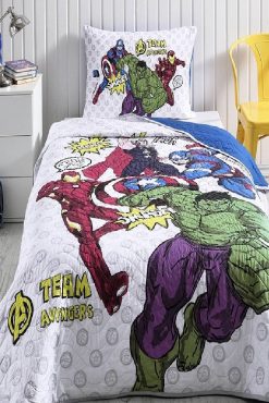 Özdilek Avengers Team Tek Kişilik Disney Lisanslı Çocuk Yatak Örtüsü 160x230 cm