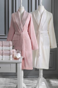 Özdilek Dory Aile Bornoz Seti Pudra-krem