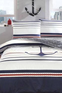 Taç Harbor Ranforce Çift Kişilik Nevresim Takımı Lacivert