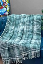 İrina Çift Kişilik Pamuklu Skoç Petek Desenli Tv Battaniyesi 200*220 - Görsel 2