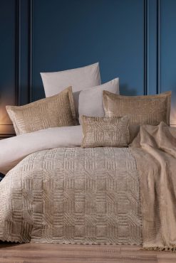 Schafer Home New Daily Kadife Çeyiz Seti 9 Parça-Bej