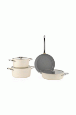 Schafer Gravita Seramik Tencere Seti 7 Parça-Krem - Görsel 2