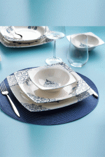 Schafer Earth Yemek Takımı 24 Parça-Mavi - Görsel 2