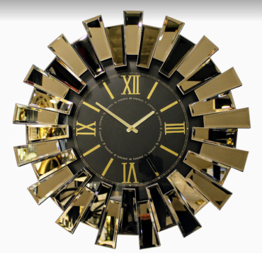 Piyano Aynalı 60 cm Duvar Saati (Altın)