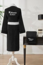 Özdilek Kahraman Baba Nakışlı Kadife Erkek Bornoz Seti - Görsel 2