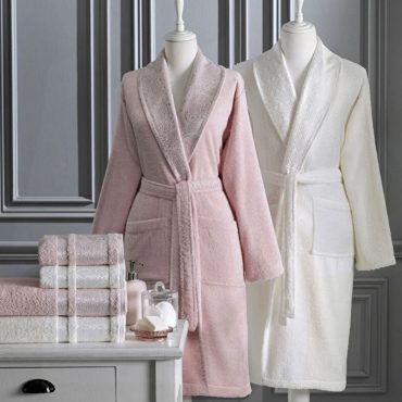 Özdilek Dory Aile Bornoz Seti Pudra-krem