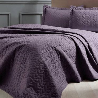 Taç Glory Çift Kişilik Yatak Örtüsü Mürdüm