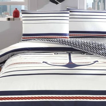 Taç Harbor Ranforce Çift Kişilik Nevresim Takımı Lacivert