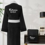 Özdilek Kahraman Baba Nakışlı Kadife Erkek Bornoz Seti - Görsel 2