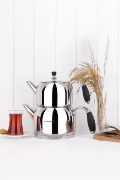 Korkmaz Flora Siyah Maxi Çaydanlık Takımı 2 lt A119