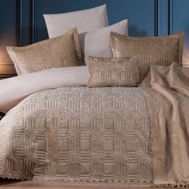 Schafer Home New Daily Kadife Çeyiz Seti 9 Parça-Bej