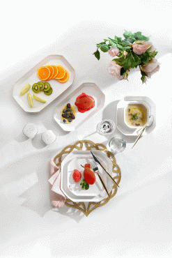 Schafer Graceful Bone Yemek Takımı 56 Parça-Gold