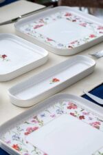 Acar Aria 45 Parça Kare 6 Kişilik Porselen Kahvaltı ve Yemek Takımı - Görsel 3