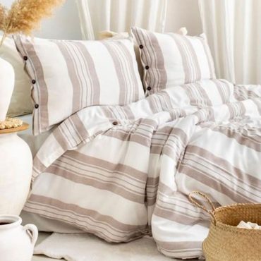 Schafer Home Costa İpliği Boyalı Tek Kişilik Nevresim Takımı 3 Parça-Bej