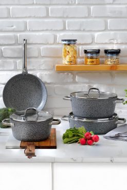 Schafer Millard Gri 7 Parça Tencere Seti