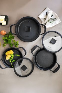 SCHAFER Hektör 3'lü Döküm Sahan Seti 6 Parça Siyah