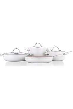 KORKMAZ A2619-2 Linea 7 Parça Granit Tencere Seti Vanilya – Yapışmaz Volkanit Kaplama