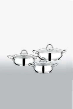 First Class 6 Parça Çelik Sahan Seti – Platin Seri, Paslanmaz Çelik