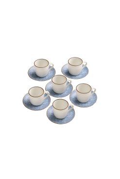 First Class Dijital Baskılı 6 Kişilik Fincan Takımı 463 | Şık Kahve & Çay Sunum Seti