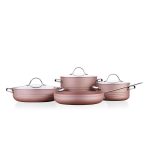 Korkmaz A2619 Linea 7 Parça Tencere Seti - Rosagold | Granit Efektli, Yapışmaz, Cam Kapaklı - Görsel 2