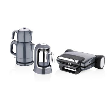 Korkmaz A1857 Cosmica 7 Parça Elektro Set | Çay Makinesi, Türk Kahve Makinesi ve Tost Makinesi