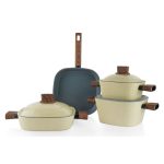 Schafer Challenger Seramik Tencere Seti 7 Parça Krem | Yapışmaz, Dayanıklı, Modern Tasarım - Görsel 2