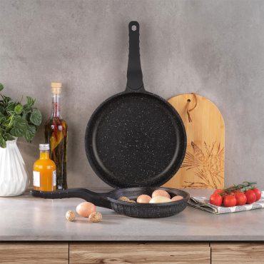 Schafer Famos XL Döküm Tava Seti 2 Parça Gri | Yapışmaz, Isıya Dayanıklı, Uzun Ömürlü