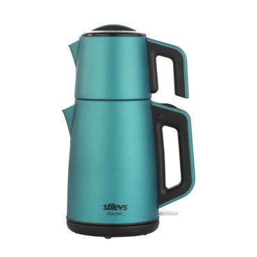 Stilevs Çays Inox Çelik Çay Makinesi - İnox Su Isıtıcı, Sıcak Tutma, Otomatik Kapanma, Su Mavisi