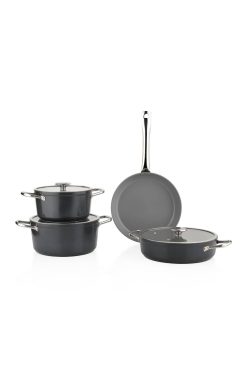 Schafer Gravita Seramik Tencere Seti 7 Parça Siyah – Dayanıklı ve Şık Tencere Takımı
