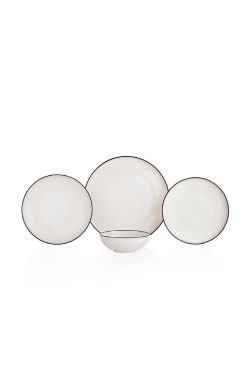 SCHAFER Iconic Yemek Takımı 24 Parça Siyah – Modern ve Şık Porselen Yemek Seti