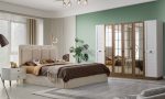 MDF Tisan Yatak Odası Takımı | Modern Country Stil, Panjur Kapaklı Gardırop ve Yarım Ay Başlık