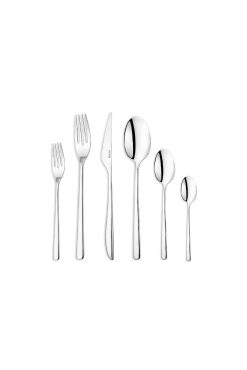 Schafer Hamburg 72 Parça Çatal Bıçak Kaşık Takımı Gümüş - 12 Kişilik, 18/10 Paslanmaz Çelik, Modern ve Düz Hatlı