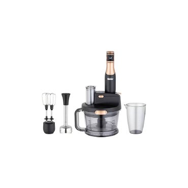 Fakir Speed Quadro Blender Set Siyah/Bakır - 1500W, 4 Bıçaklı, Doğrayıcı, Çırpıcı, Paslanmaz Çelik Blender