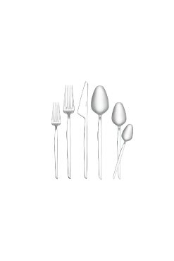 Korkmaz A2068 Trea 72 Parça Çatal Bıçak Kaşık Takımı - 12 Kişilik, 18/10 Paslanmaz Çelik, Keskin Hatlı Modern Tasarım