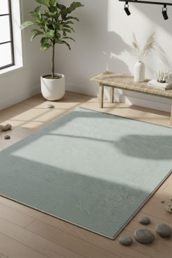 DREAM 4007 Açık Mint Gri Halı - Yumuşak Doku, Sade ve Minimalist Tasarım, Salon ve Yatak Odası Halısı
