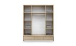 Vega 4 Kapılı Gardırop - 3 Çekmeceli, Açık Meşe Desenli, Bol Raflı ve Askılıklı Geniş Yatak Odası Dolabı - Görsel 2