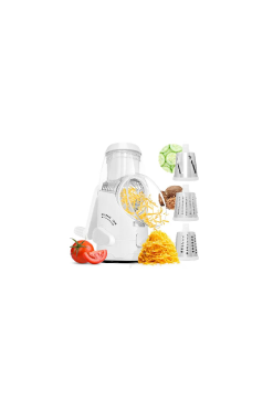 AROW TR-4632 Crusher Manuel Dilimleyici ve Rende Ekru - 3 Farklı Bıçak, El Koruyuculu, Vakumlu Taban